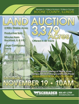 Sold: Land Auction - 3,379 Acres in 48 Tracts, 2,900 Acres Tillable, Large Contiguous Tracts - Investment Potential - Belvidere, Illinois - Boone County, 5 Miles East of Rockford