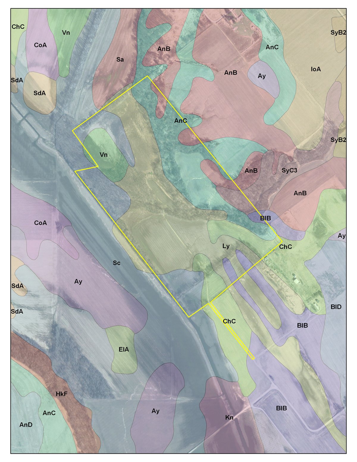 Soil map - 78 Acres offered in 1 tract