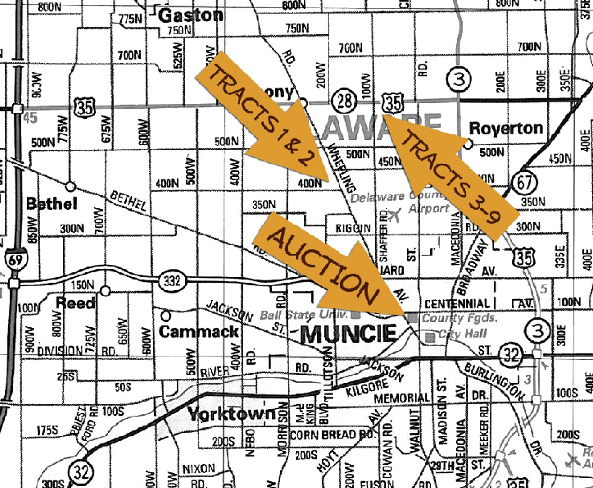 Area map - 75+/- Acres in 9 Tracts