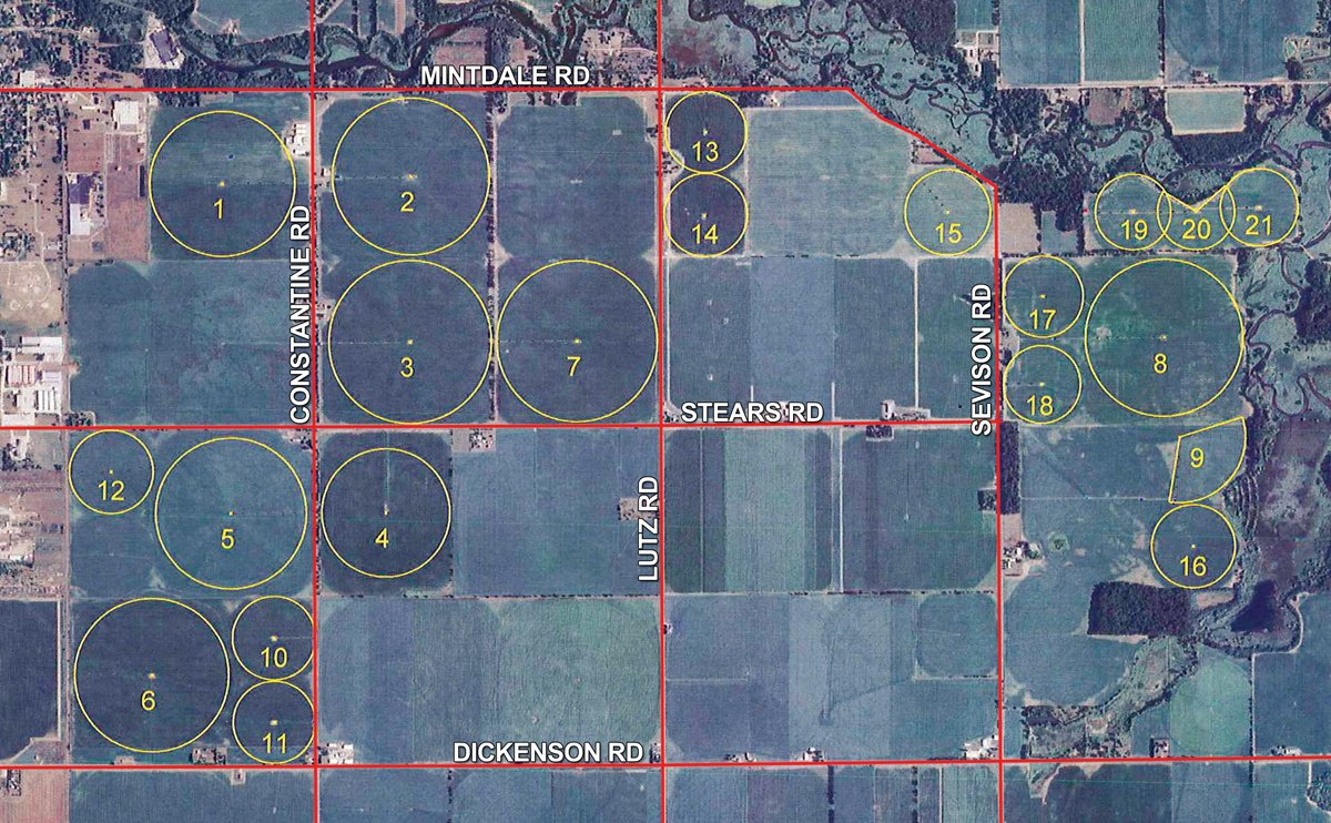 Tract map - Irrigation Equipment Auction - 21 Individual Irrigation Pivots