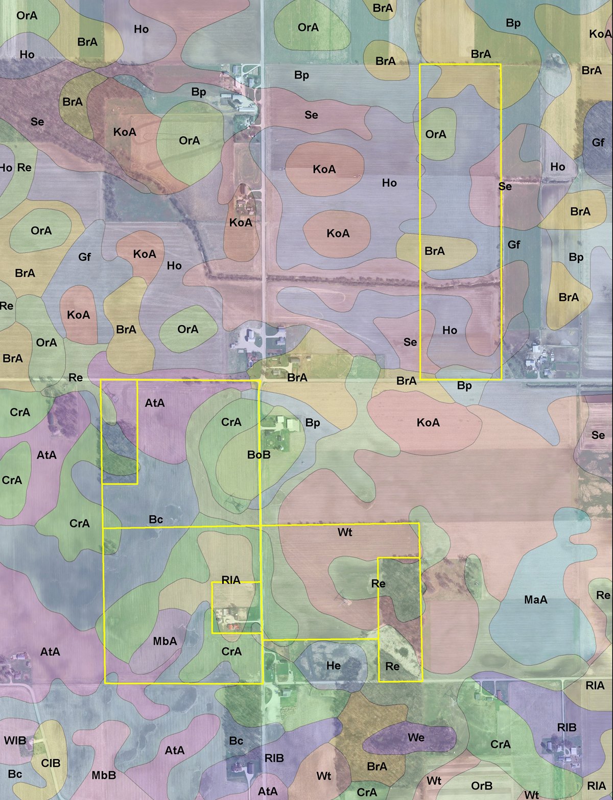 Soil map - 145+/- Acres Offered in 6 Tracts Real Estate Auction