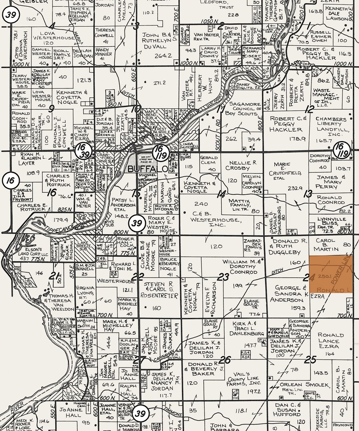 Plat map - 172.366+/- Acres Offered in 2 Tracts - Mostly All Tillable Land