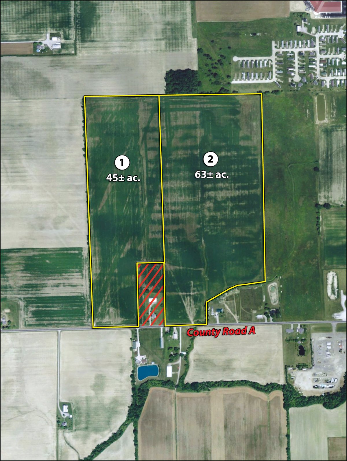 Tract map - 108+/- Acres Offered in 2 Tracts