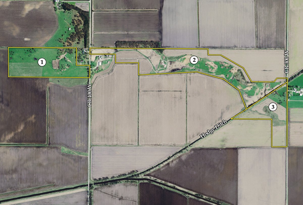 Tract map - 127+/- Acres Offered in 3 Tracts