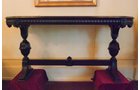 Antiqued Hall table. Natural Walnut. Ebonized tendon and legs. Dimensions 60 in. X 22 in. x 31 in. Height - Extraordinary Auction - Nike Spillson Home Interiors & Furnishings