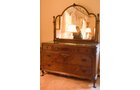 Dresser with mirror. Walnut and burled walnut. 54 in. x 23 in. x 70 in. - Extraordinary Auction - Nike Spillson Home Interiors & Furnishings