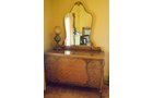3 Piece Bedroom Suite French 20s style. Maple with Marquetry Decoration Dresser with Mirror Double bed headboard and footboard and Chest on Chest Highboy - Extraordinary Auction - Nike Spillson Home Interiors & Furnishings