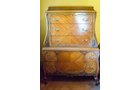 3 Piece Bedroom Suite French 20s style. Maple with Marquetry Decoration Dresser with Mirror Double bed headboard and footboard and Chest on Chest Highboy - Extraordinary Auction - Nike Spillson Home Interiors & Furnishings