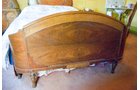 3 Piece Bedroom Suite French 20s style. Maple with Marquetry Decoration Dresser with Mirror Double bed headboard and footboard and Chest on Chest Highboy - Extraordinary Auction - Nike Spillson Home Interiors & Furnishings