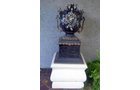 2 piece Large Antique cast iron French Urn with plaster base 34 in.H x 18 in.W Base 18 in.H x 21 in.W - Extraordinary Auction - Nike Spillson Home Interiors & Furnishings