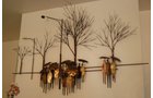 Artisan Brass finish wall mounted metal sculptures of  in.Paris when it Rains in. 44 in.L x 29 in.H <br> Artisan Brass finish wall mounted metal sculptures of  in.Paris Cafe in. 45 in.L x 22 in.H - Extraordinary Auction - Nike Spillson Home Interiors & Furnishings