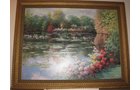 Reproduction Canvas transferred print Artist Charles Zhan Water Lilies landscape pond 24.5 in. x 26 in. Canvas 41 in. x 32 in. Frame - Extraordinary Auction - Nike Spillson Home Interiors & Furnishings