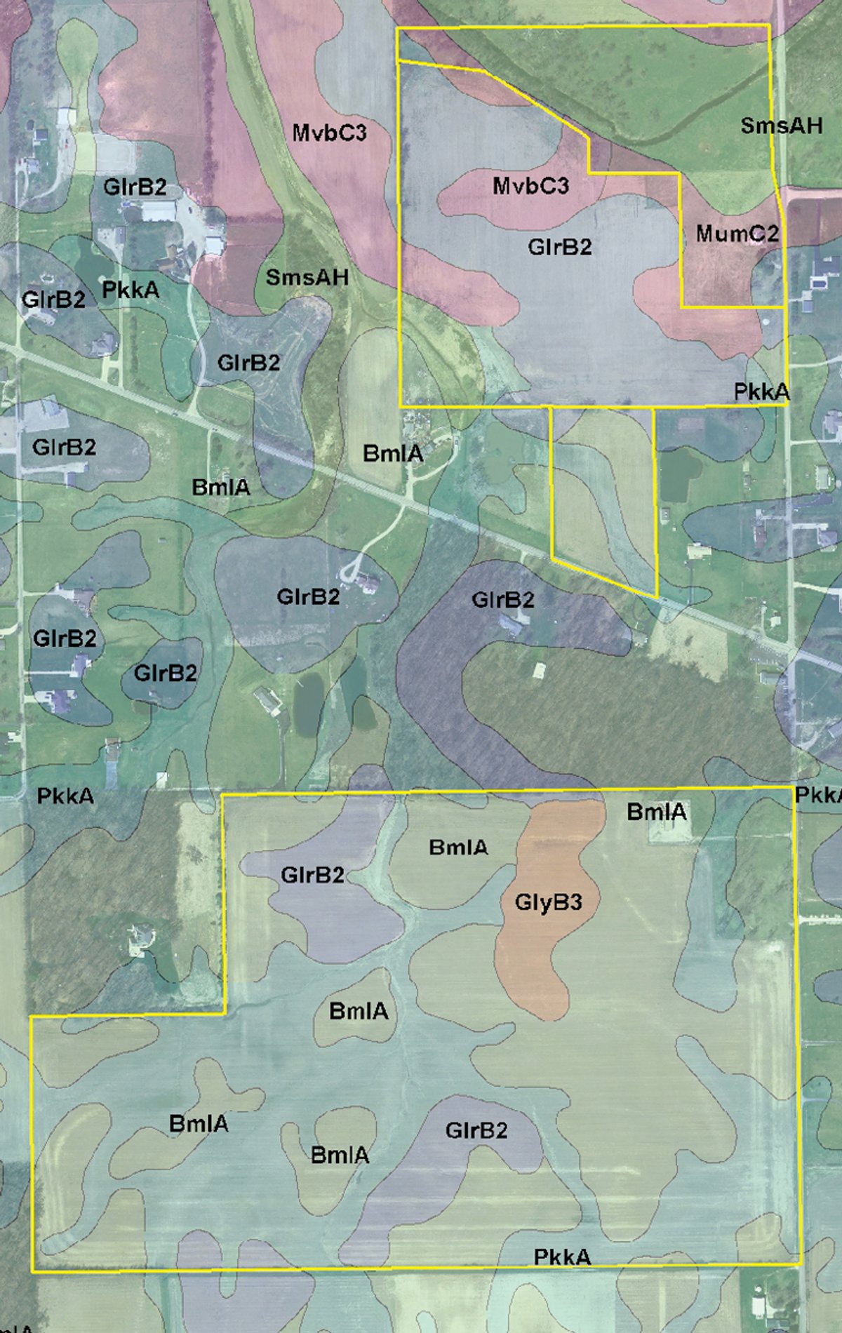 Soil map - 202+/- Acres Offered in 7 Tracts