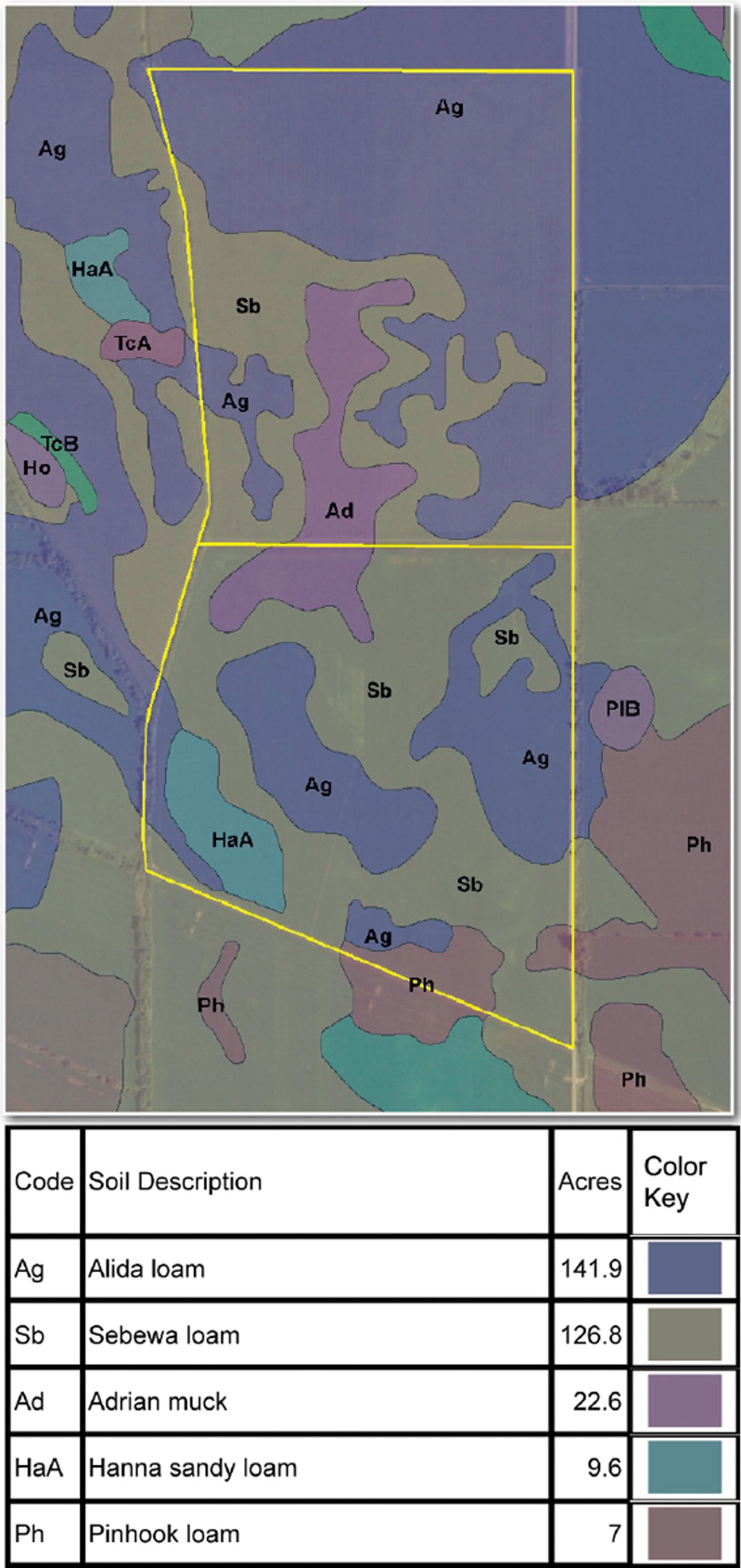 Soil map - 312 Acres Offered in 2 Tracts