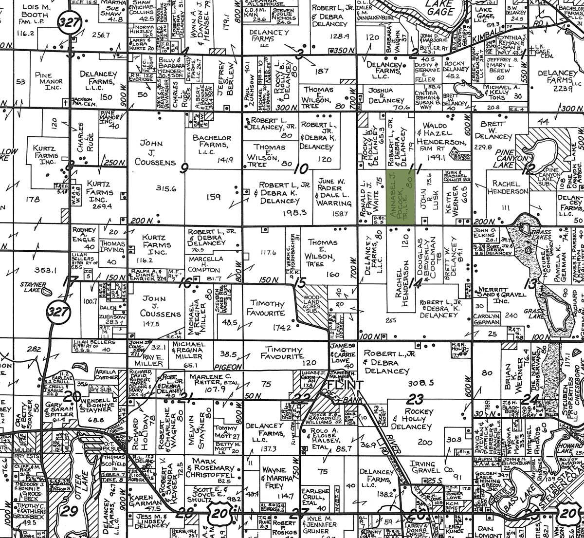 Plat map - 80 Acres & Home - Property Offered in 4 Tracts from 2.3 to 30.0 Acres