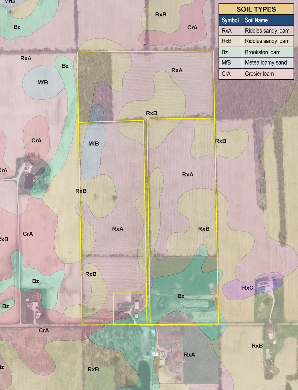 Soil map - 80 Acres & Home - Property Offered in 4 Tracts from 2.3 to 30.0 Acres
