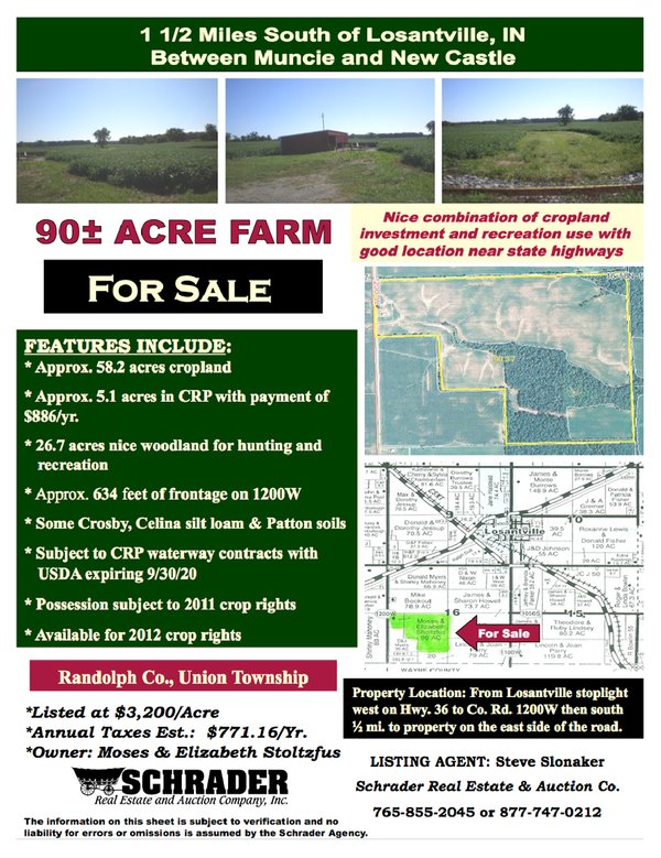Listing brochure cover - 90+/- Acre Farm