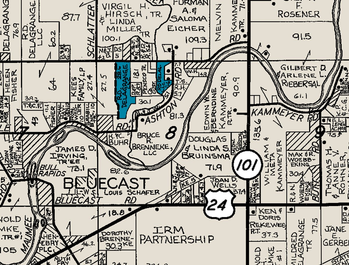 Plat map - East Allen County Land Auction - 40 Acres in 2 Tracts