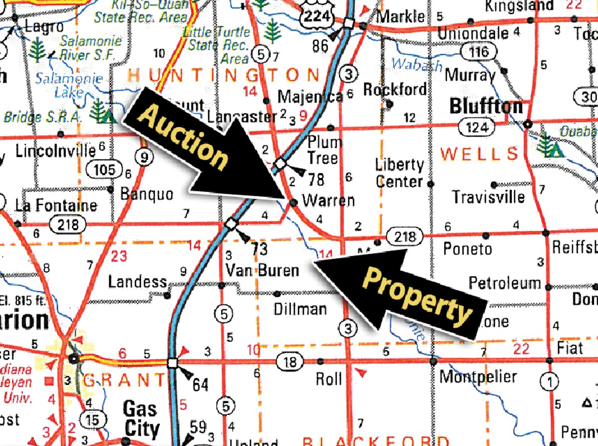 Area map - 94+/- Acres Offered in 3 Tracts - 2 Farms