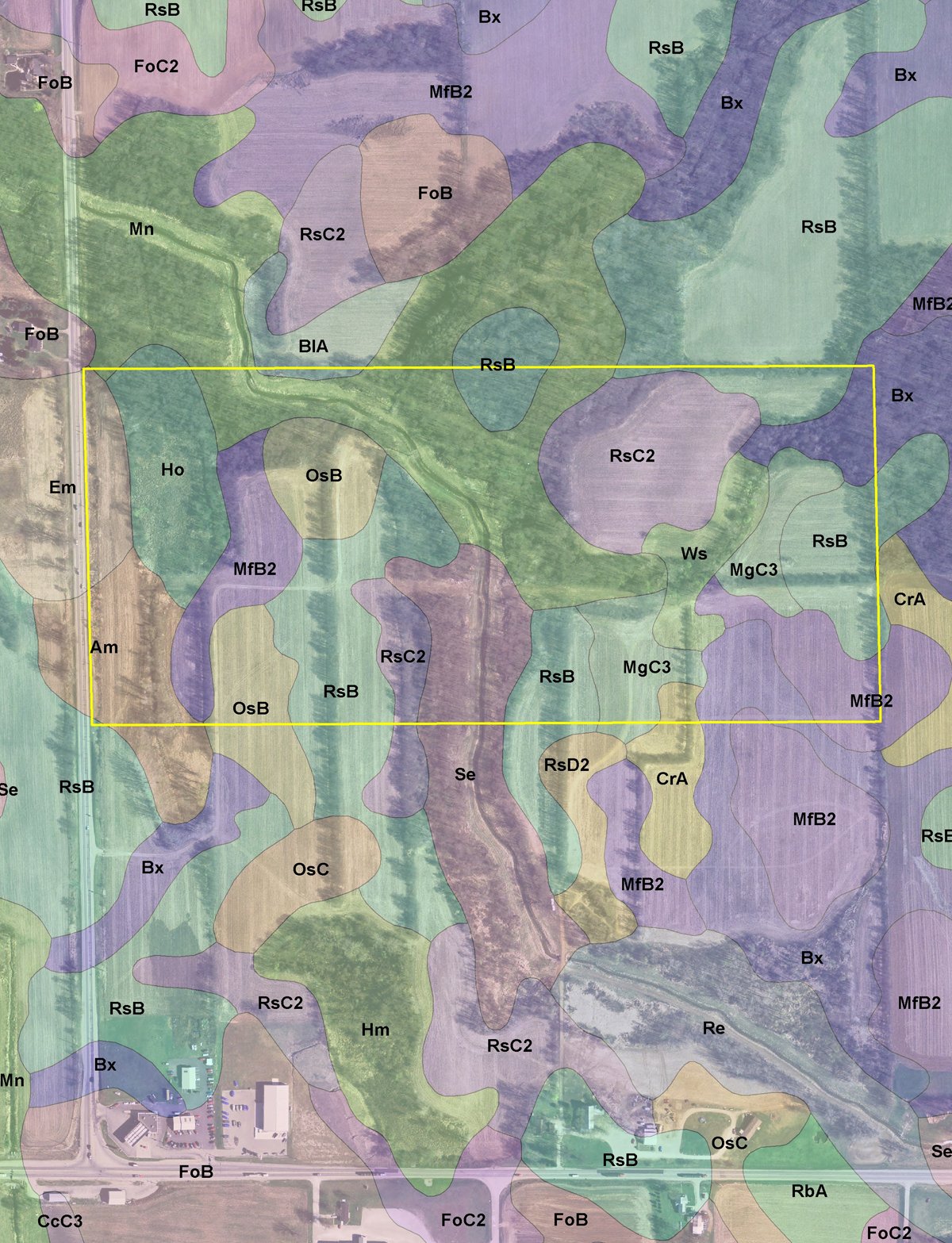 Soil map - 70+/- Acres Offered in 1 Tract in Noble County, Indiana