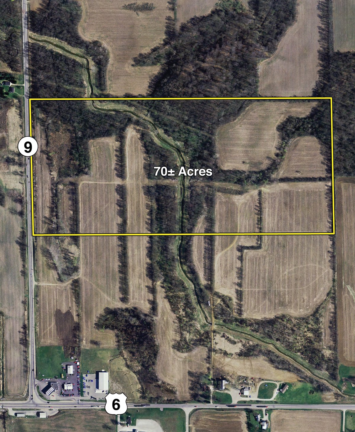Tract map - 70+/- Acres Offered in 1 Tract in Noble County, Indiana
