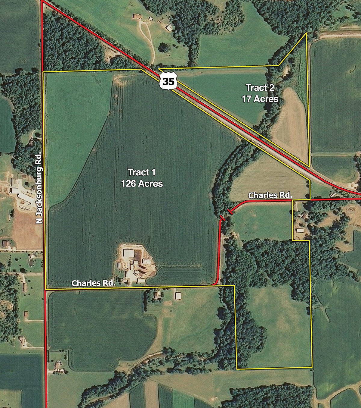 Tract map - Indiana Dairy Land & Equipment Absolute Auction