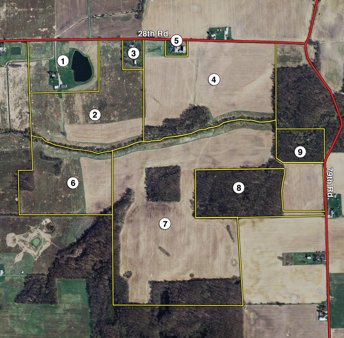 Tracts 1-9 - 452+/- Acres Offered in 14 Tracts - DeKalb County, Indiana and Williams County, Ohio