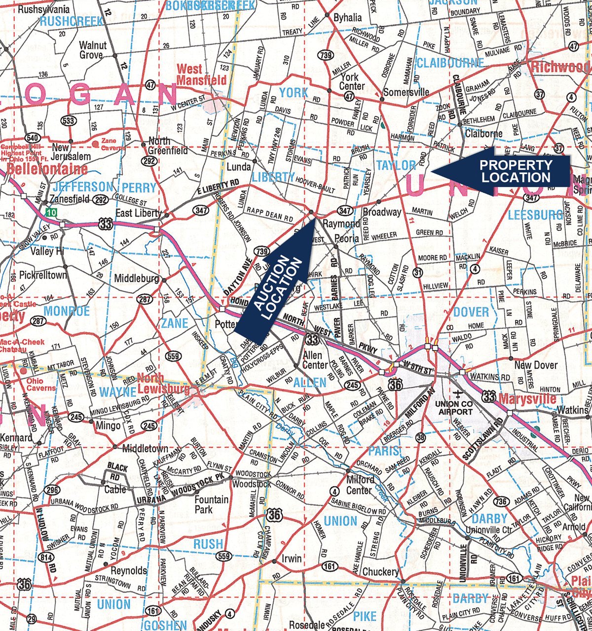 Area map - 98+/- Acres Offered in 1 Tract of Productive Tillable Land