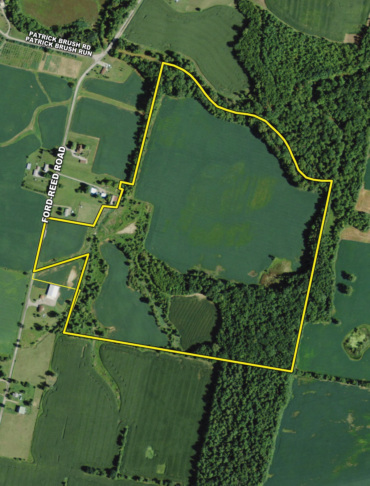 Tract map - 98+/- Acres Offered in 1 Tract of Productive Tillable Land