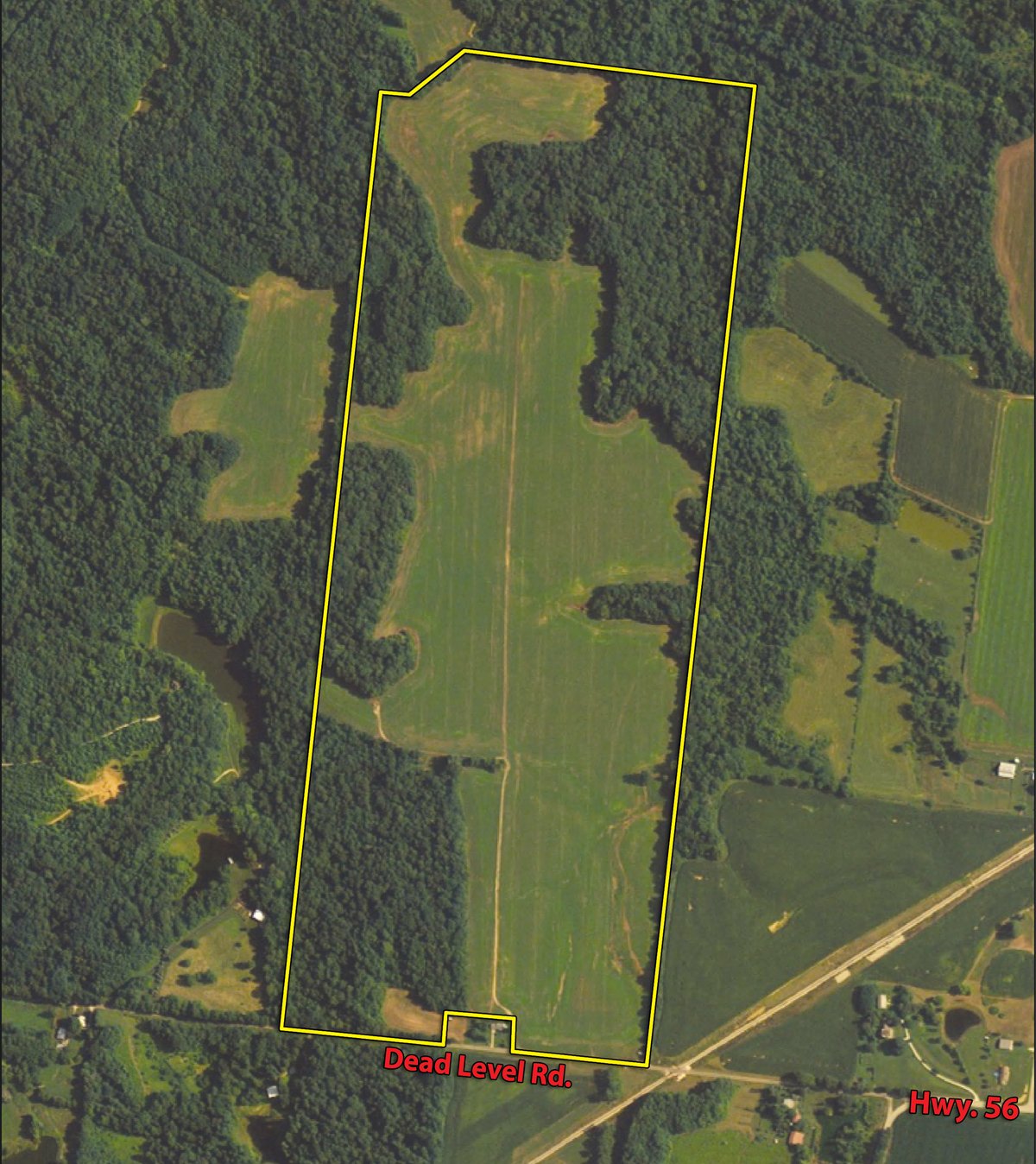 Tract map - 200+/- Acre Land Auction in Gibson County, Indiana