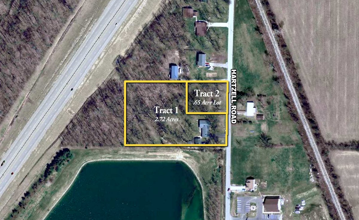 Tract map - 3.4 Acres Offered in 2 Tracts - 3 Bedroom Ranch Home plus Additional Lot