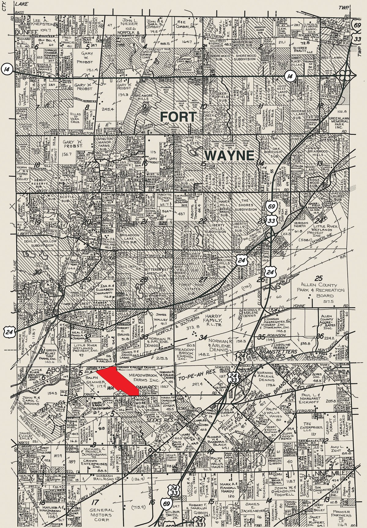 Plat map - 86.89 Acres offered in 3 Tracts