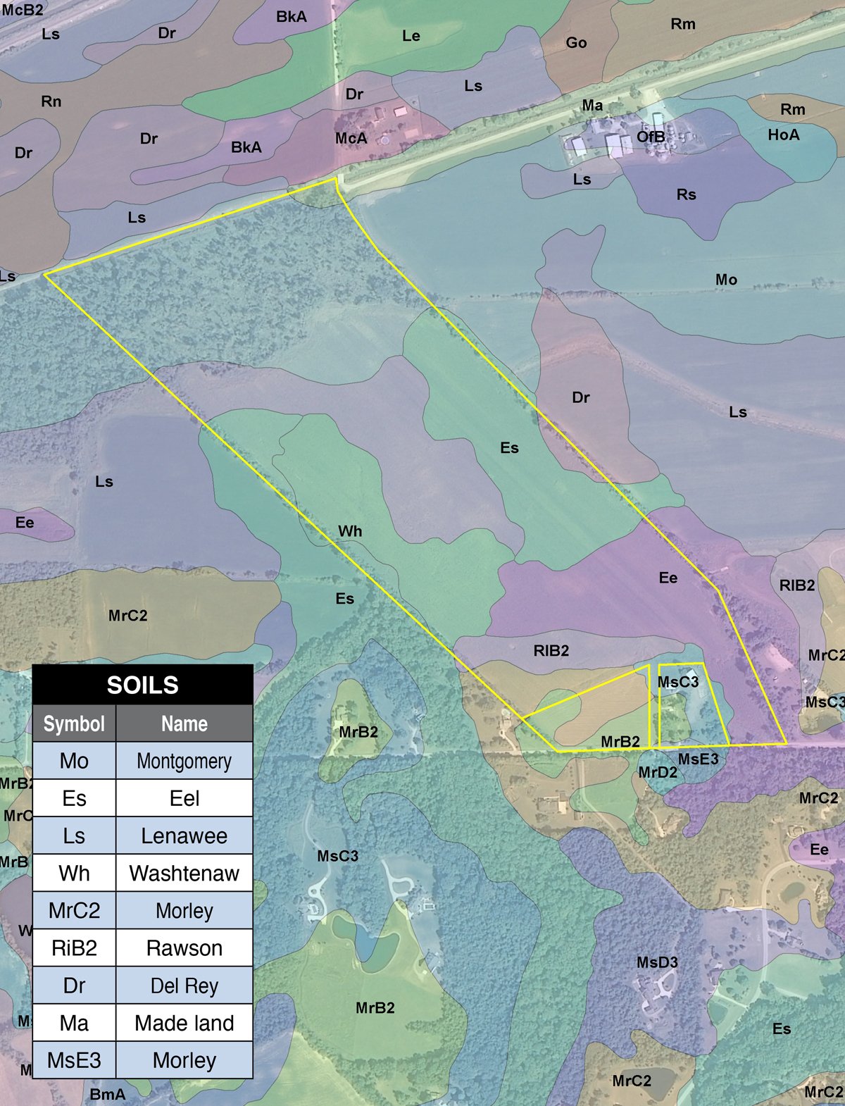 Soil map - 86.89 Acres offered in 3 Tracts