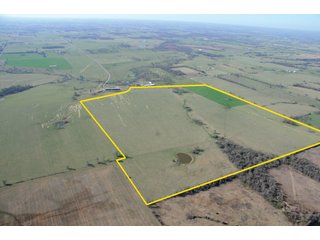 Tract 1 Aerial - Cattle Farm Land Auction, 1,200 Acres in 16 Tracts, Hay & Pasture Land, Woods, Excellent Improvements