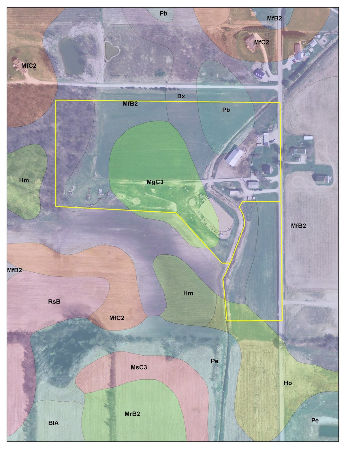 Soil map - 20+/- Acres Offered in 2 Tracts Real Estate Auction and Personal Property Auction