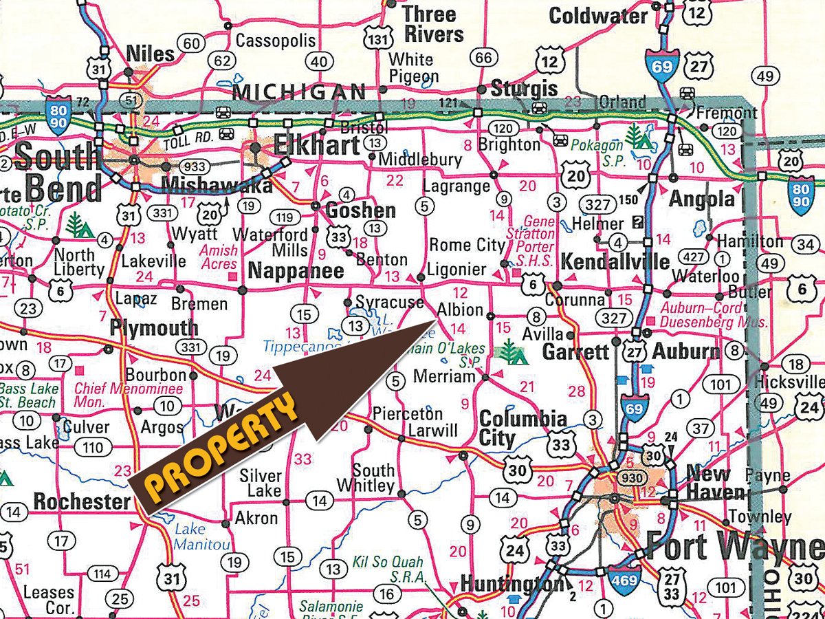 Area map - Hixon Sand & Gravel Real Estate & Personal Property Auction - 54 Acres offered in 3 Tracts