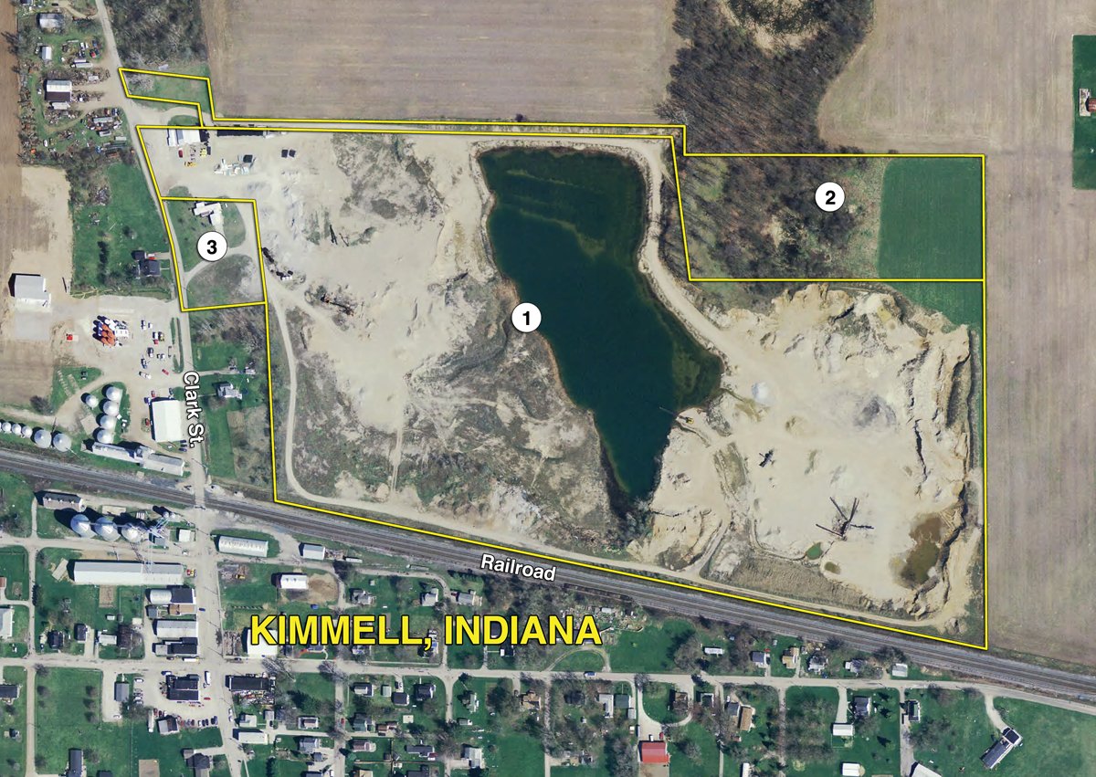 Tract map - Hixon Sand & Gravel Real Estate & Personal Property Auction - 54 Acres offered in 3 Tracts