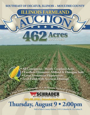 Sold: 462 +/- Acres Offered in 5 Tracts - Illinois Farmland Auction - Decatur, IL - Moultrie County