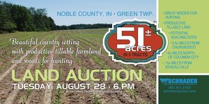 Sold: 51 +/- Acres Offered in 3 Tracts - Land Auction - Green Township - Noble County, IN