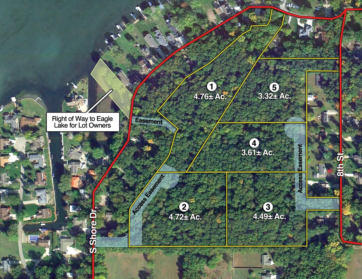 Tract map - POSTPONED! 20.9+/- Acres at The Forest at Eagle - 5 Building Sites