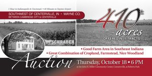 Sold: 2 Farms, 410 +/- Acres Offered in 11 Tracts - Southwest of Centerville, IN - Wayne County