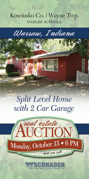 Sold: Warsaw Home with 2 Car Garage - Real Estate Auction - Warsaw, IN - Kosciusko County