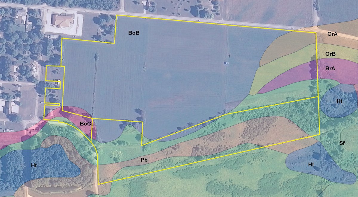 Soil map - 63.5 +/- Acres Offered in 3 Tracts - Real Estate Auction