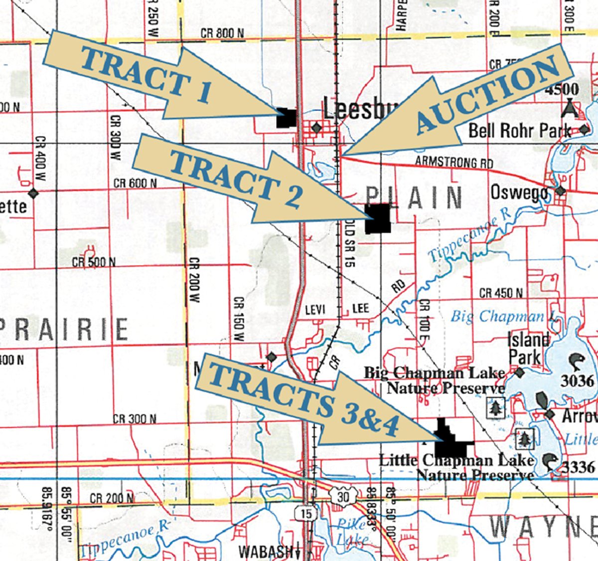 Area map - Farm Equipment Auction