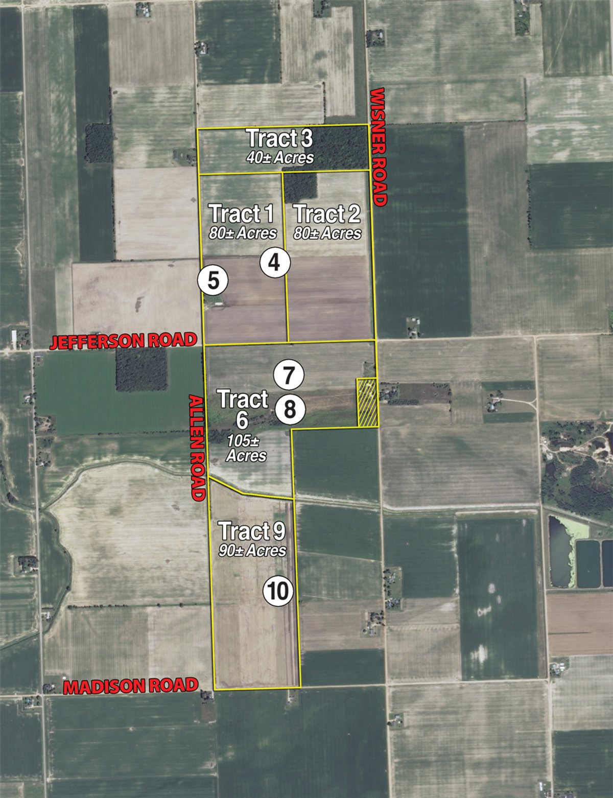Tract map - 540 +/- Acres Highly Productive Soils - Land and Farm Equipment Auction