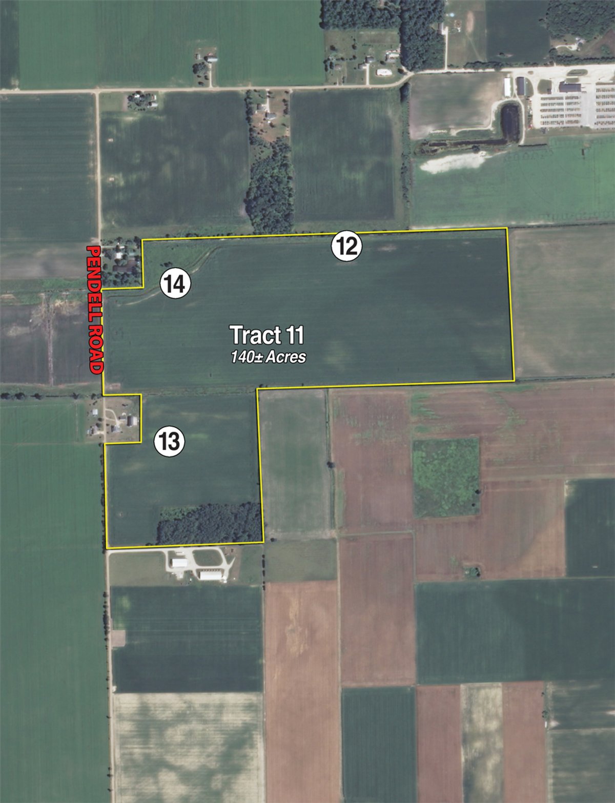 Tract map - 540 +/- Acres Highly Productive Soils - Land and Farm Equipment Auction