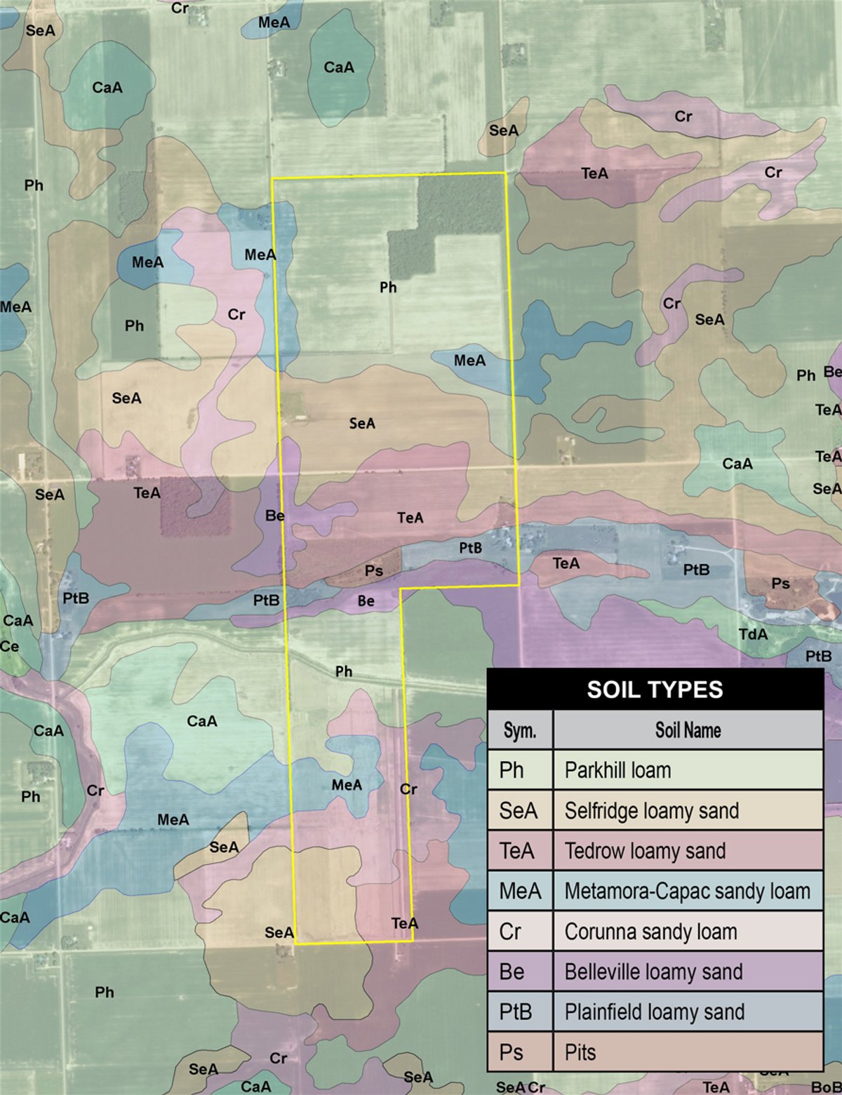 Soil map - 540 +/- Acres Highly Productive Soils - Land and Farm Equipment Auction