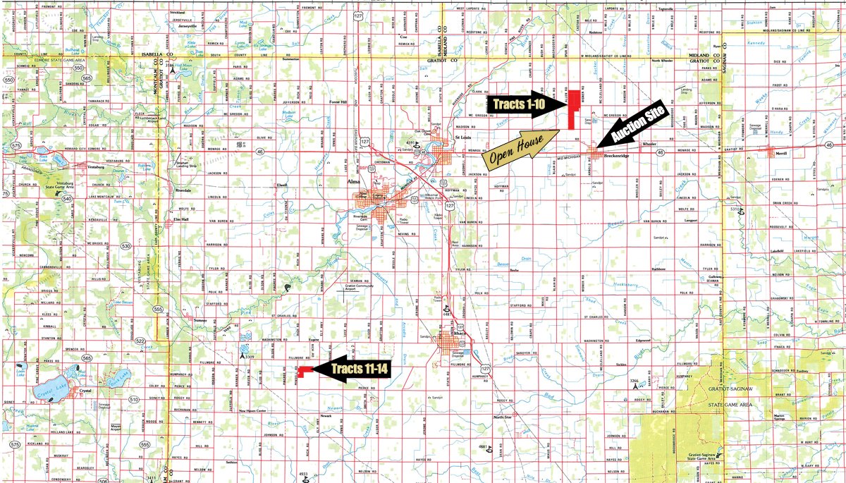 Area map - 540 +/- Acres Highly Productive Soils - Land and Farm Equipment Auction