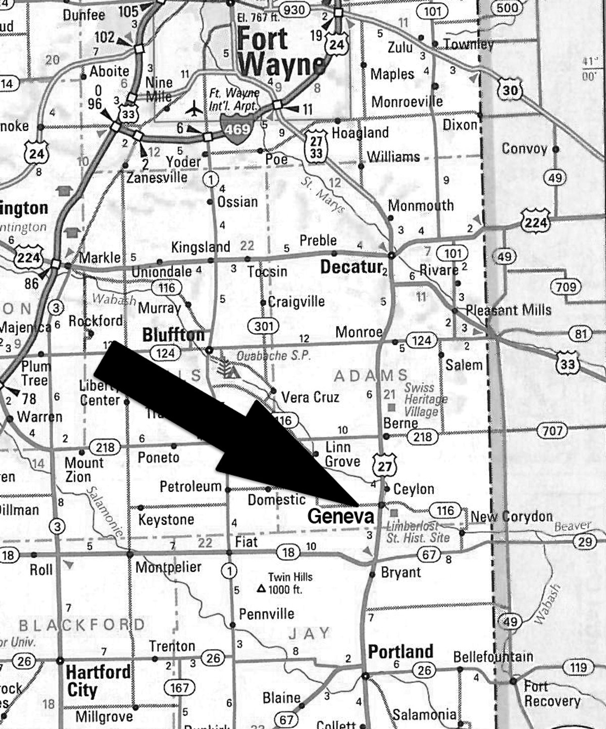 Area map - Farm Equipment Auction