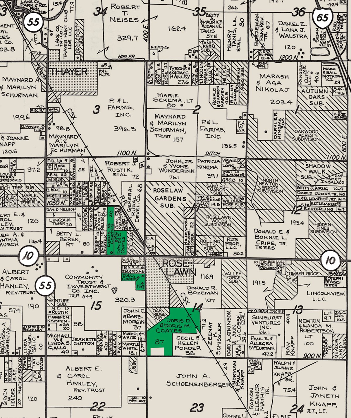 Plat map - 131.5 Acres Offered in 5 Tracts - Land Auction